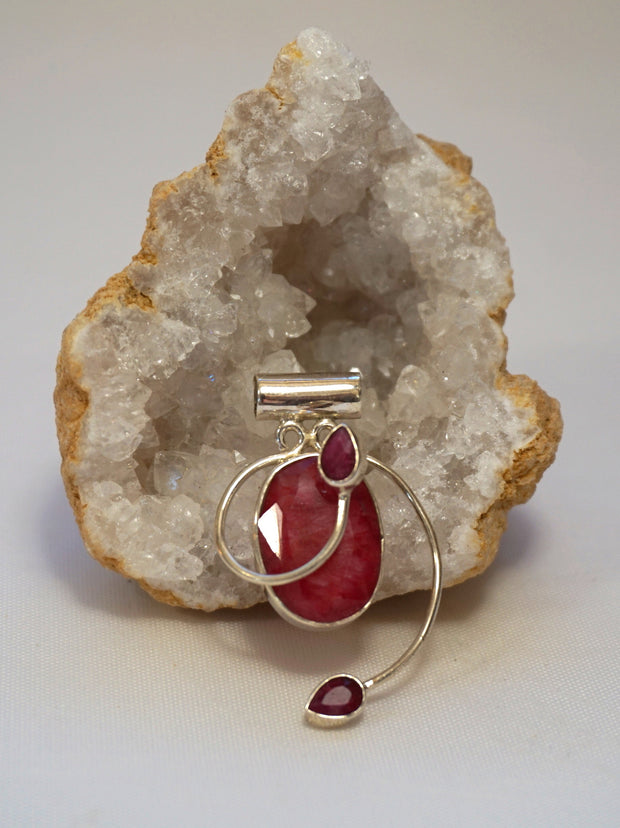 Ruby and Sterling Pendant 6