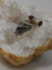Natural Meteorite Stone Pendant 7 with Smoky Topaz