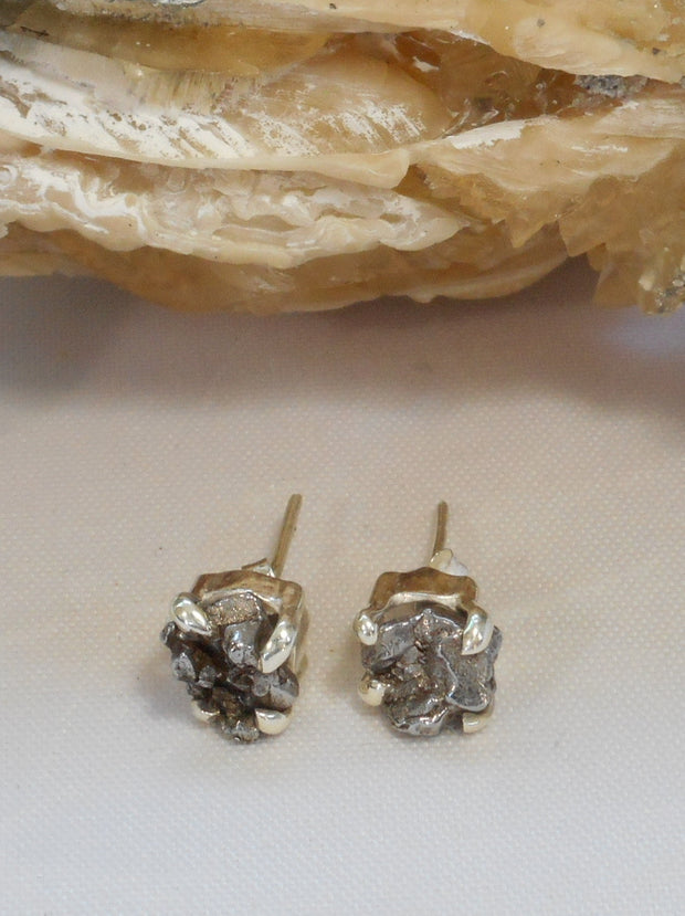 Sterling and Meteorite Earring Post Set 1 (Petite)