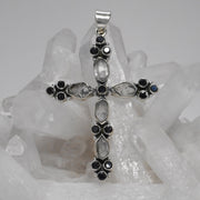 Herkimer Diamond Quartz Crystal Jewelled Cross
