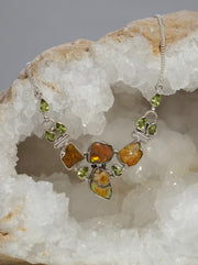 Free-form Ethiopian Opal and Peridot Necklace 1