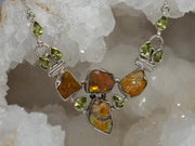 Free-form Ethiopian Opal and Peridot Necklace 1