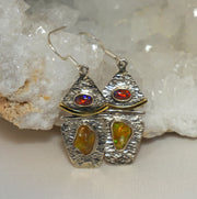 Ethiopian Opal and Sterling Earring Set with Fire Opals