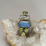 Australian Fire Opal and Peridot Pendant 1