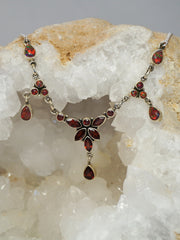Faceted Garnet Necklace 3 with Fire Opals