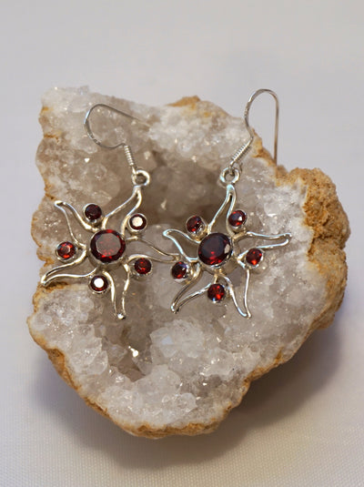 Garnet and Sterling Earring Set 2