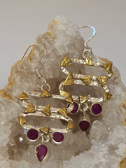 Ruby and Sterling Earring Set 6