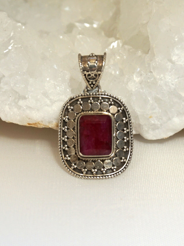 Ruby and Sterling Pendant 5