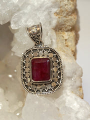 Ruby and Sterling Pendant 5