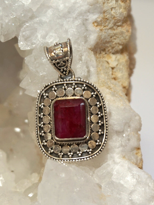 Ruby and Sterling Pendant 5