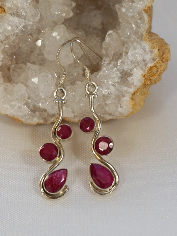 Ruby and Sterling Earring Set 4
