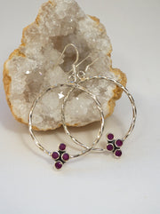 Ruby Cluster Sterling Earring Set 2