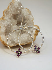 Ruby Cluster Sterling Earring Set 2