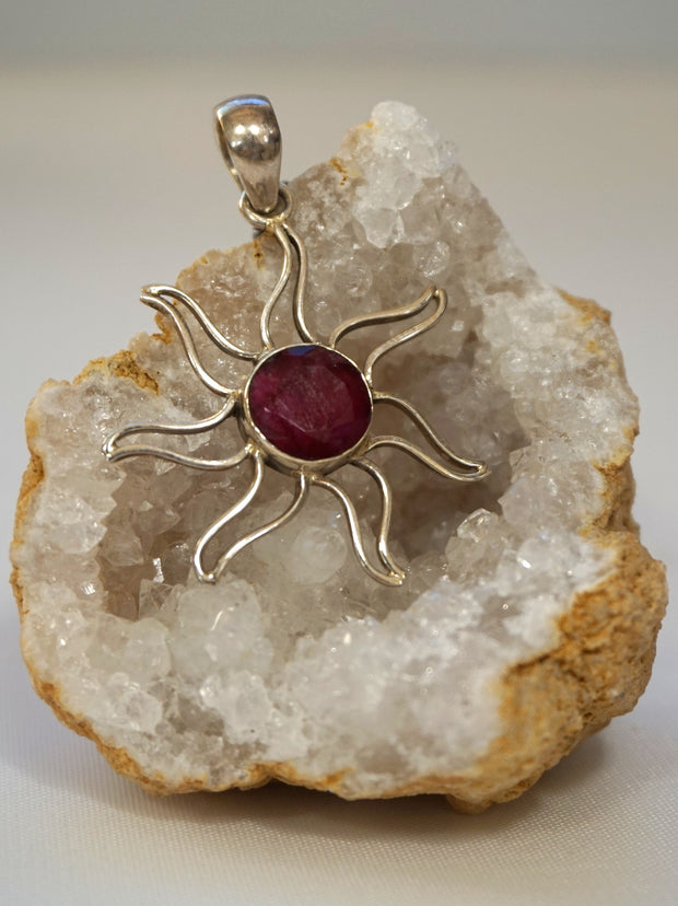 Ruby and Sterling Pendant 2