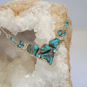 Artisan Turquoise and Faceted Blue Topaz Necklace 2