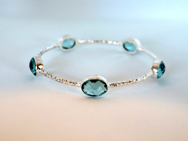 Swiss Blue Topaz Bangle Bracelet 1