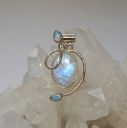 Moonstone and Fire Opal Pendant 2