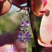 Artisan Free-form Rough Amethyst Earring Set 1