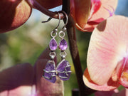 Artisan Free-form Rough Amethyst Earring Set 1