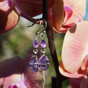 Artisan Free-form Rough Amethyst Earring Set 1