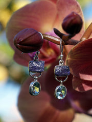 Rough Tanzanite Earring Set 3 with Blue Topaz