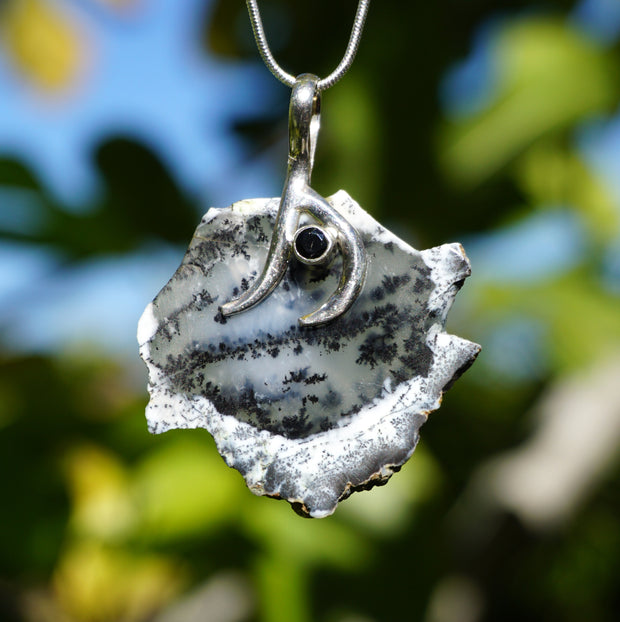 Free-Form Dendritic Opal Pendant 1