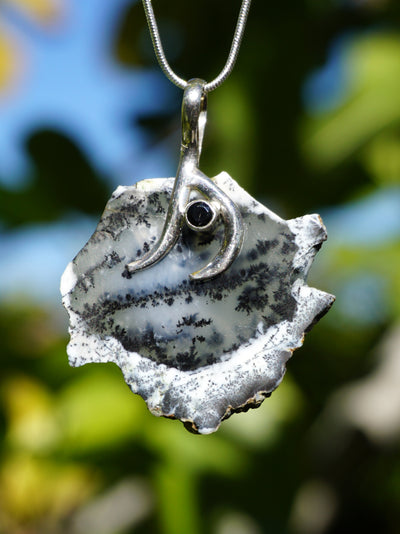 Free-Form Dendritic Opal Pendant 1