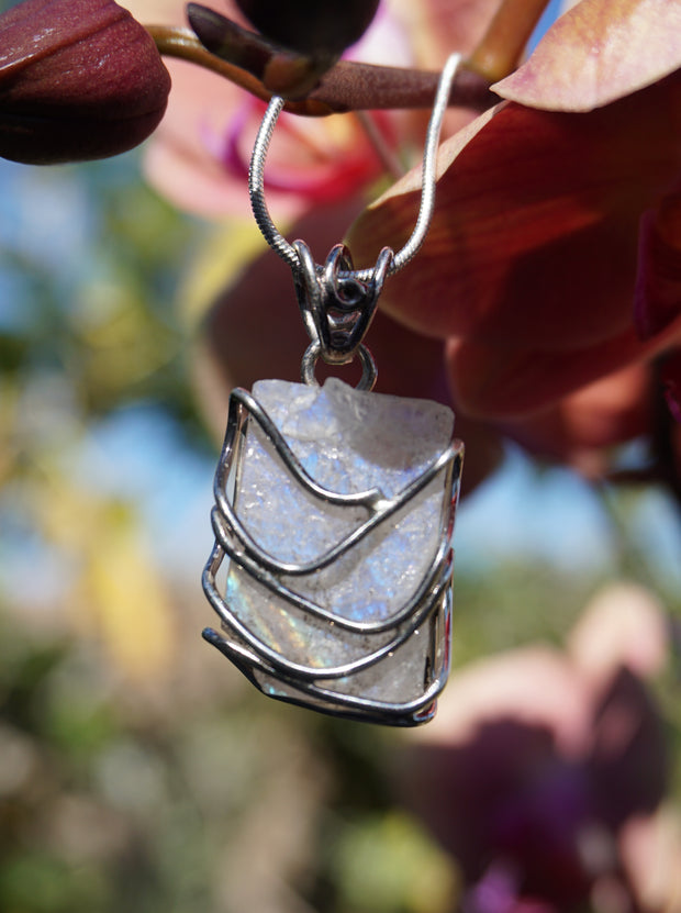 Free-form Organic Rough Moonstone Pendant 1