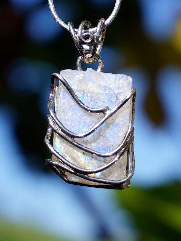 Free-form Organic Rough Moonstone Pendant 1