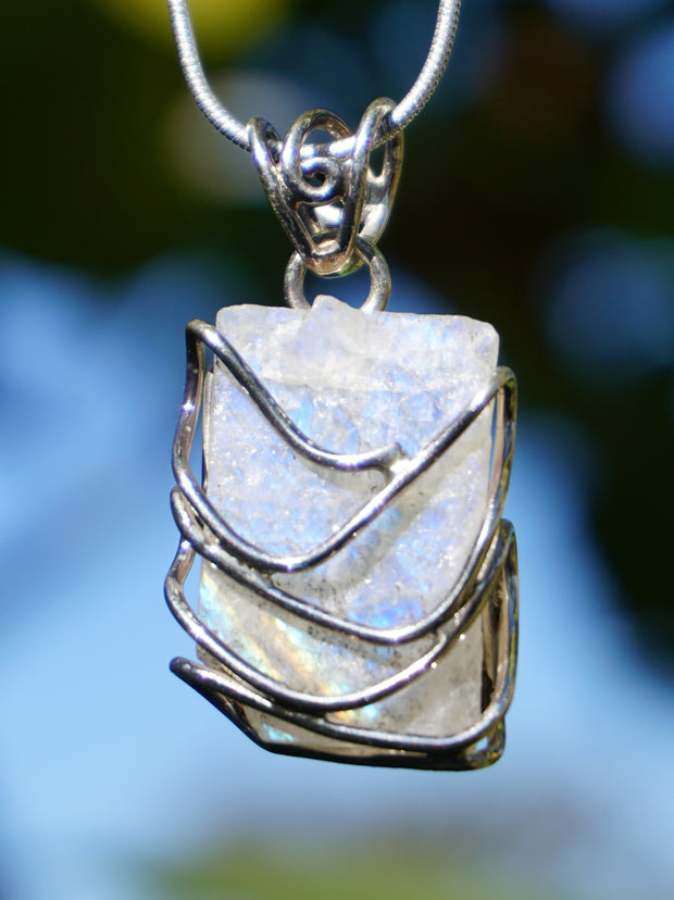 Free-form Organic Rough Moonstone Pendant 1