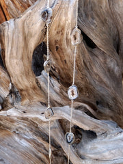 Long-strand 36" Black Quartz Druzy Gemstones Necklace 1