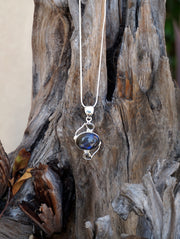 Labradorite Pendant 17 with Smoky Quartz