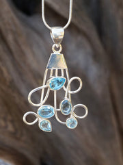 Blue Topaz and Silver Pendant 2