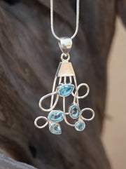 Blue Topaz and Silver Pendant 2