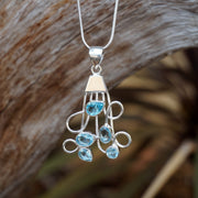 Blue Topaz and Silver Pendant 2