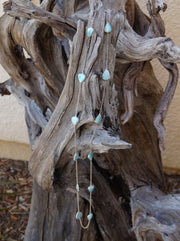 Long-strand Pear-Shaped Larimar Necklace 1