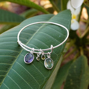 Amethyst Quartz Bangle Bracelet 1 with Peridot