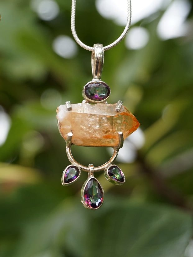 Citrine Quartz Rough Crystal Pendant 4