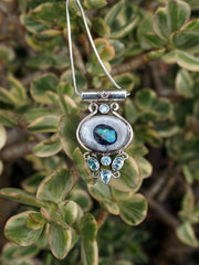 Ethiopian Opal and Blue Topaz Pendant 1