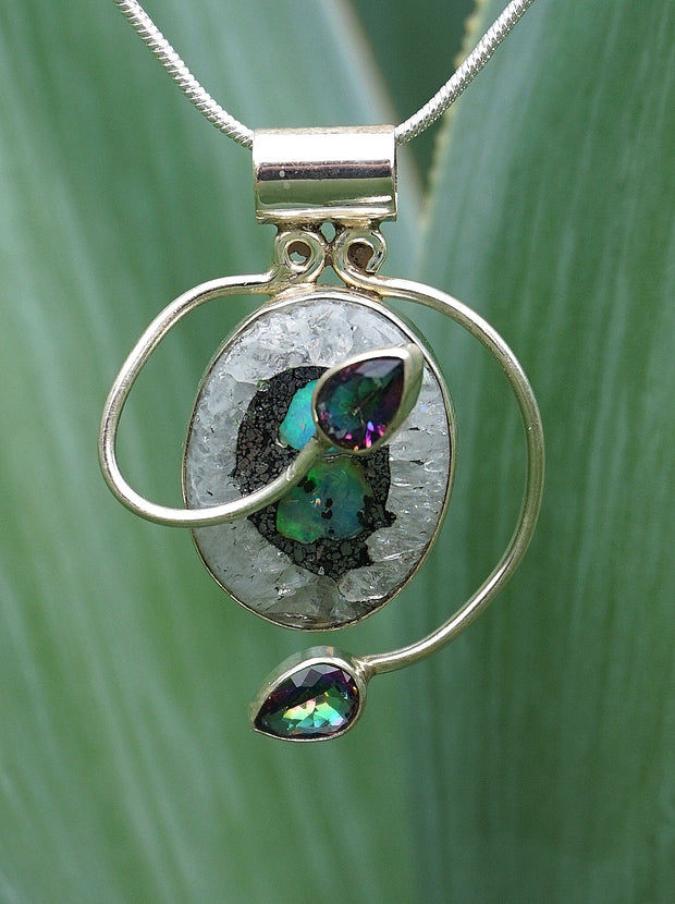 Ethiopian Opal and Mystic Rainbow Topaz Pendant 1