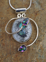 Ethiopian Opal and Mystic Rainbow Topaz Pendant 1