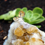 Citrine Ring with Free-form and Faceted Citrines