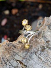 Citrine Ring with 4 Faceted Stones