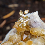 Citrine Ring with 6 Faceted Stones