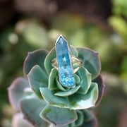 Aqua Aura Quartz Crystal Ring 1