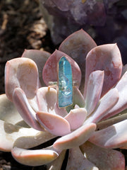 Aqua Aura Quartz Crystal Ring 3