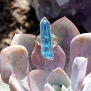 Aqua Aura Quartz Crystal Ring 1