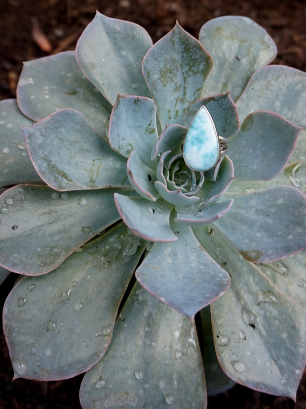 Pear-shaped Larimar Ring 1