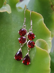 Garnet Drop Earring Set 2