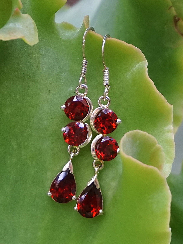 Garnet Drop Earring Set 2